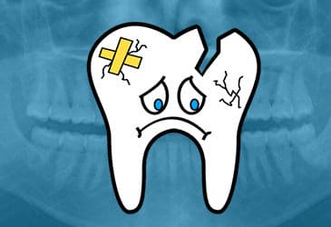 sad tooth with a bandaid on it
